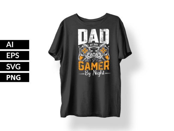 Dad Gamer T-Shirt Graphics & Designs