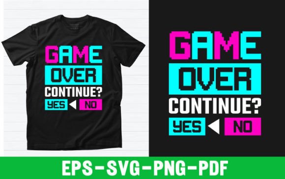 Game Over Graphics for T-Shirt Designs