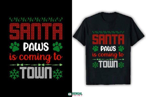 Santa Paws Graphics for T-Shirt Designs